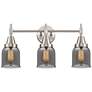 Caden 23" Wide 3 Light Satin Nickel Bath Vanity Light w/ Plated Smoke