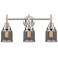 Caden 23" Wide 3 Light Satin Nickel Bath Vanity Light w/ Plated Smoke