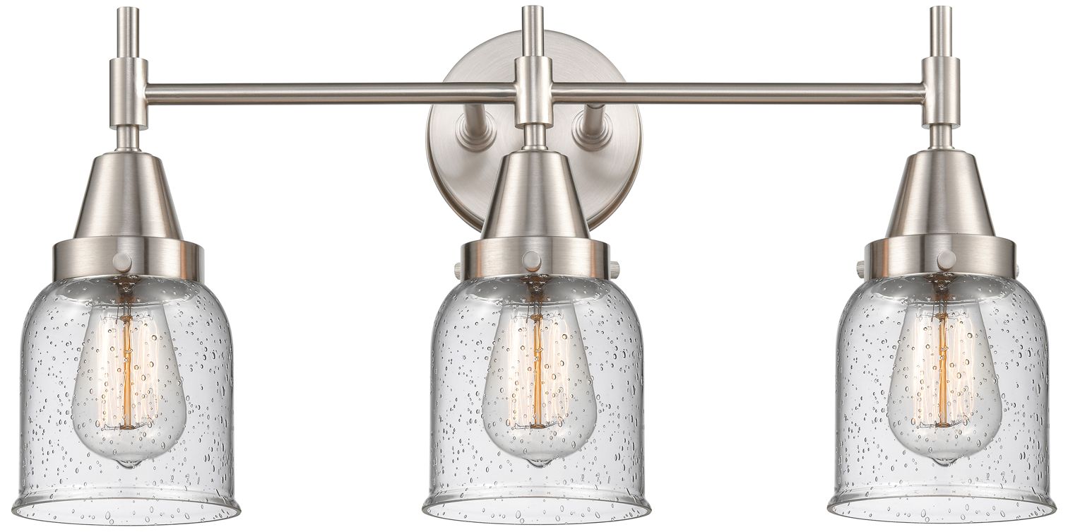 Image 2 Caden 23" Wide 3 Light Satin Nickel Bath Vanity Light w/ Seedy Shade more views