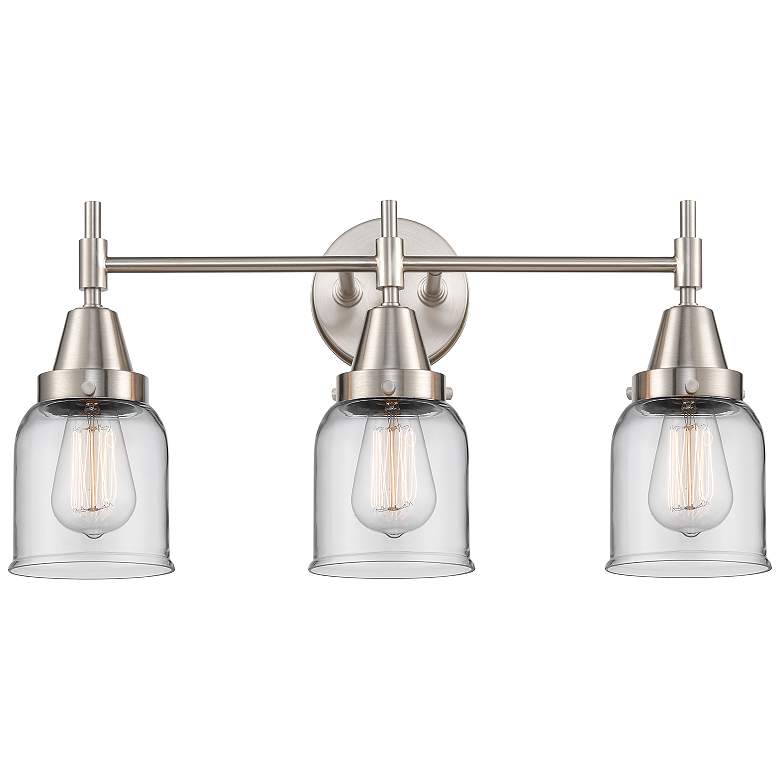 Image 1 Caden 23"W Satin Nickel 3-Light Bath Light with Clear Glass