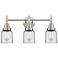 Caden 23"W Satin Nickel 3-Light Bath Light with Clear Glass