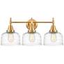 Caden 26" Wide 3 Light Gold Bath Vanity Light w/ Deco Swirl Shade