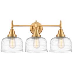 Caden 26" Wide 3 Light Gold Bath Vanity Light w/ Deco Swirl Shade