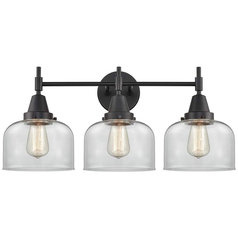 Image 1 Caden 26" Wide 3 Light Matte Black Bath Vanity Light w/ Clear Shade