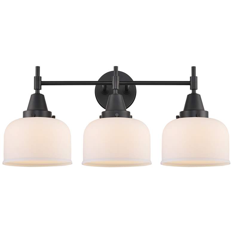 Image 1 Caden 26" Wide 3 Light Matte Black Bath Vanity Light w/ Matte White Sh