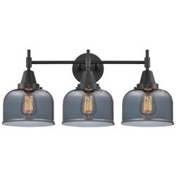 Caden 26" Wide 3 Light Matte Black Bath Vanity Light w/ Plated Smoke S