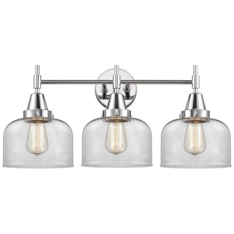 Image 1 Caden 26" Wide 3 Light Polished Chrome Bath Vanity Light w/ Clear Shad