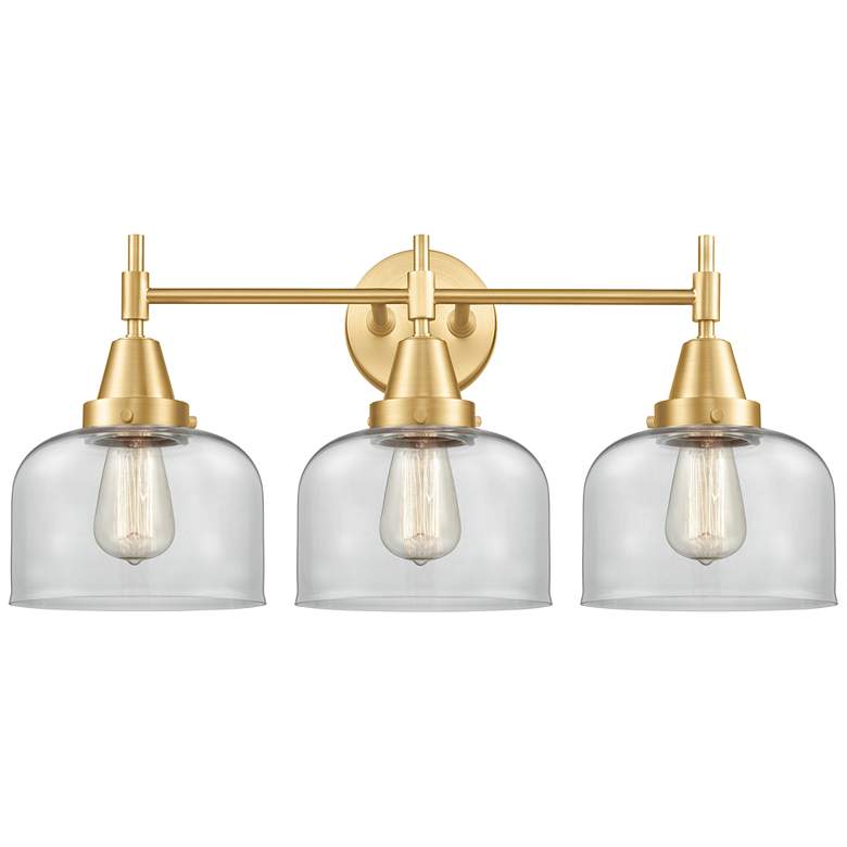 Image 1 Caden 26" Wide 3 Light Satin Gold Bath Vanity Light w/ Clear Shade