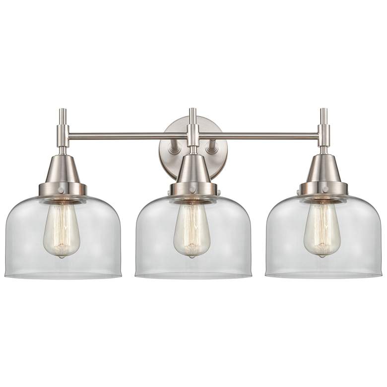 Image 1 Caden 26 inch Wide 3 Light Satin Nickel Bath Vanity Light w/ Clear Shade