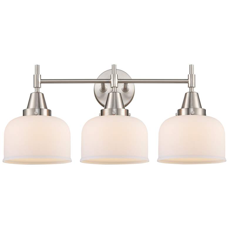 Image 1 Caden 26" Wide 3 Light Satin Nickel Bath Vanity Light w/ Matte White S