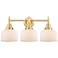 Caden 26" Wide Satin Gold 3-Light Bath Light