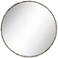 Caden 35 1/2" Round Distressed Black Wall Mirror