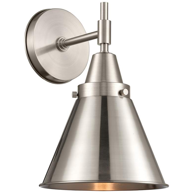 Image 1 Caden Appalachian 11.38" High Satin Nickel Sconce w/ Satin Nickel Shad