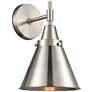 1_Caden Appalachian 11.38" High Satin Nickel Sconce w/ Satin Nickel Shad