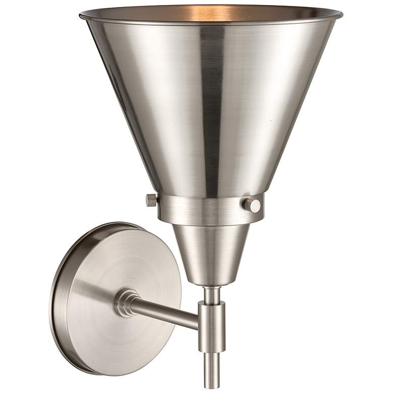 Image 3 Caden Appalachian 11.38" High Satin Nickel Sconce w/ Satin Nickel Shad more views