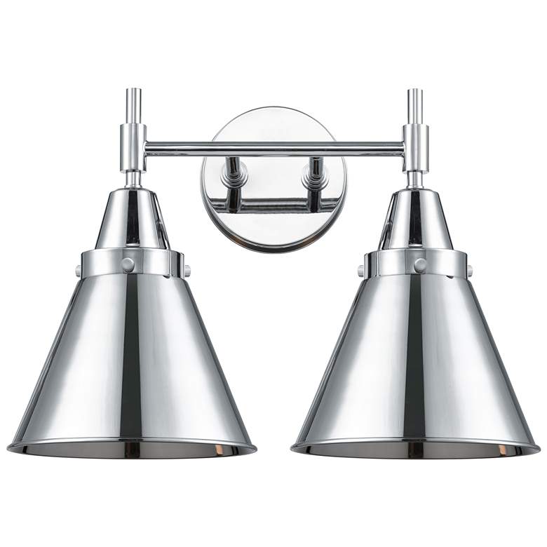 Image 1 Caden Appalachian 17"W 2 Light Chrome Bath Light w/ Chrome Shade