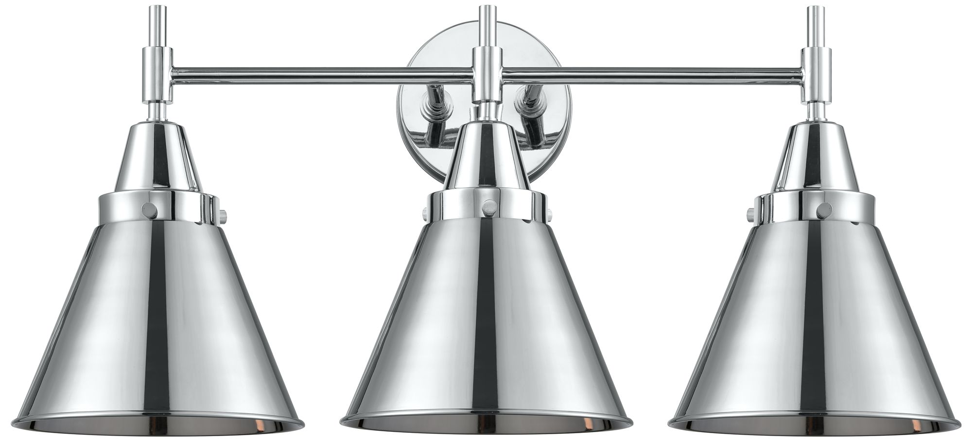 Caden Appalachian 26"W 3 Light Chrome Bath Light w/ Chrome Shade