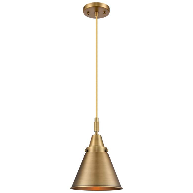 Image 1 Caden Appalachian 8"W Brass Cord Mini Pendant w/ Brass Shade