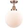 Caden Beacon 10" Flush Mount - Antique Copper - Matte White Shade