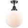 Caden Beacon 10" Flush Mount - Matte Black - Matte White Shade