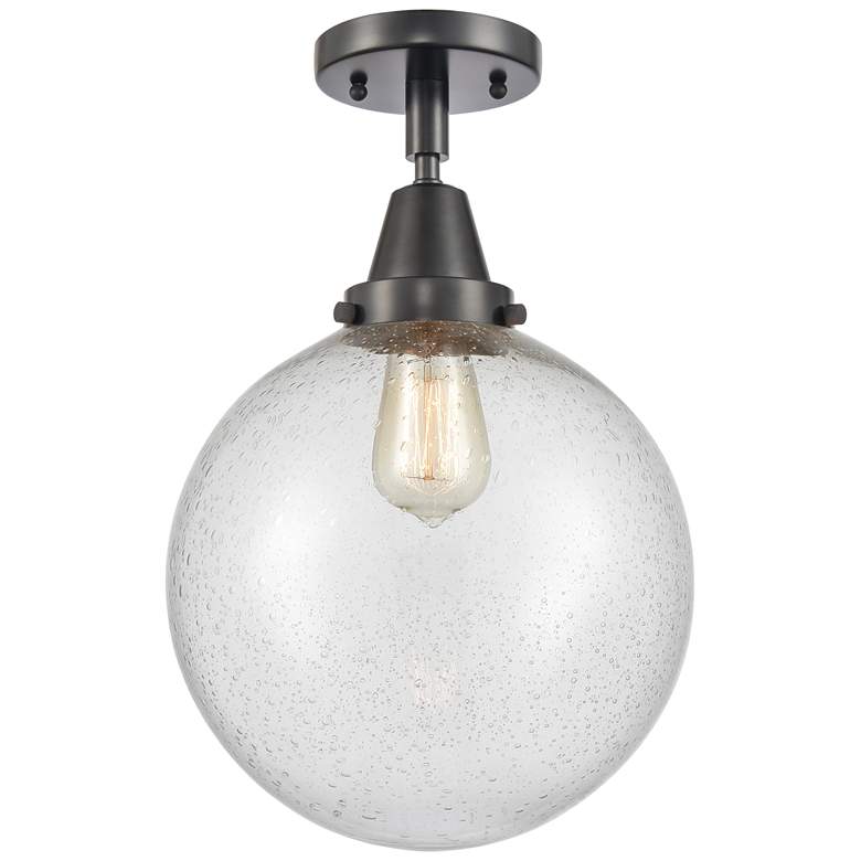 Image 1 Caden Beacon 10" Flush Mount - Matte Black - Seedy Shade