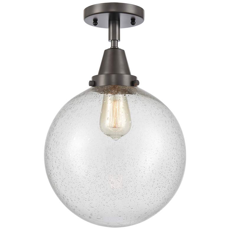 Image 1 Caden Beacon 10" Flush Mount - Oil Rubbed Bronze - Seedy Shade