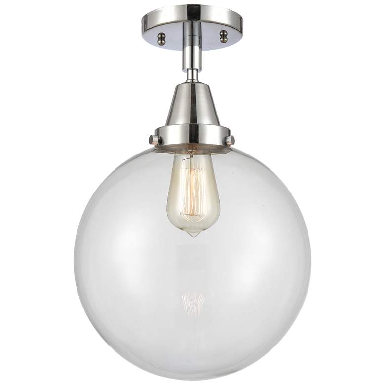 Image 1 Caden Beacon 10" Flush Mount - Polished Chrome - Clear Shade