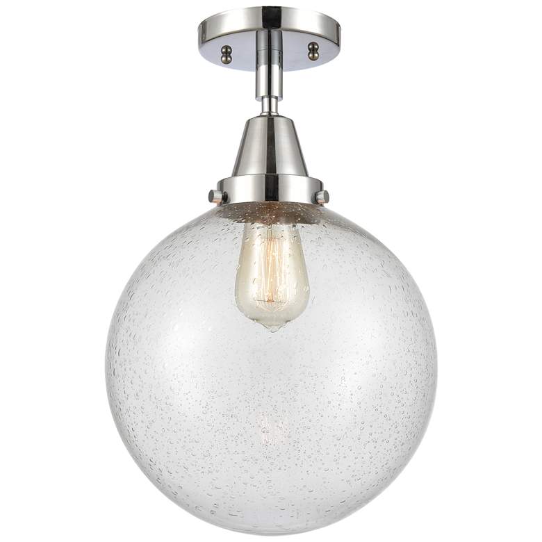 Image 1 Caden Beacon 10" Flush Mount - Polished Chrome - Seedy Shade