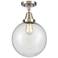Caden Beacon 10" LED Flush Mount - Brushed Satin Nickel - Seedy Shade