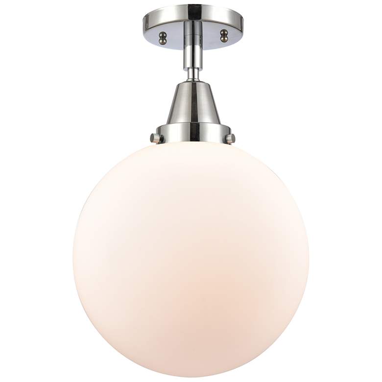 Image 1 Caden Beacon 10" LED Flush Mount - Polished Chrome - Matte White Shade