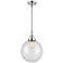 Caden Beacon 10" Wide Polished Chrome Stem Hung Mini Pendant w/ Clear