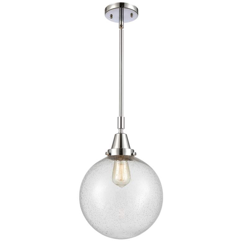 Image 1 Caden Beacon 10" Wide Polished Chrome Stem Hung Mini Pendant w/ Seedy