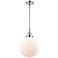 Caden Beacon 10" Wide Polished Chrome Stem Hung Mini Pendant w/ White