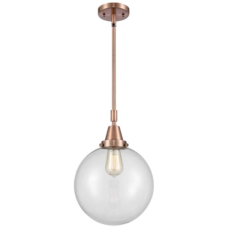 Image 1 Caden Beacon 10"W Antique Copper Mini Pendant w/ Clear Glass