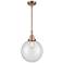 Caden Beacon 10"W Antique Copper Mini Pendant w/ Clear Glass
