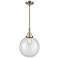 Caden Beacon 10"W Brushed Nickel Stem Hung Mini Pendant w/ Clear Shade