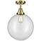 Caden Beacon 12" Flush Mount - Antique Brass - Clear Shade