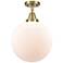 Caden Beacon 12" Flush Mount - Antique Brass - Matte White Shade