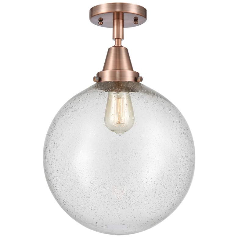 Image 1 Caden Beacon 12" Flush Mount - Antique Copper - Seedy Shade