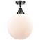 Caden Beacon 12" Flush Mount - Matte Black - Matte White Shade