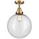 Caden Beacon 12" LED Flush Mount - Brushed Brass - Seedy Shade