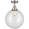 Caden Beacon 12" LED Flush Mount - Brushed Satin Nickel - Clear Shade