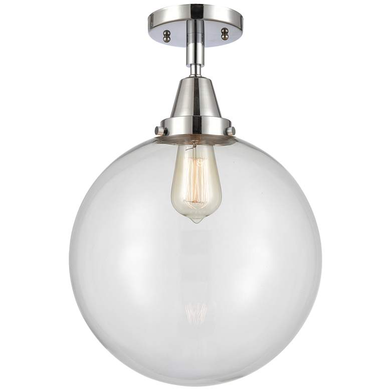 Image 1 Caden Beacon 12" LED Flush Mount - Polished Chrome - Clear Shade