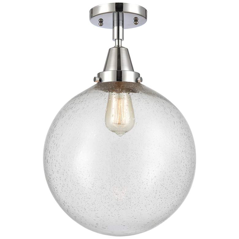 Image 1 Caden Beacon 12" LED Flush Mount - Polished Chrome - Seedy Shade