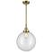 Caden Beacon 12" Wide Antique Brass Stem Hung Mini Pendant w/ Clear Sh