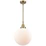 Caden Beacon 12" Wide Antique Brass Stem Hung Mini Pendant w/ White Sh