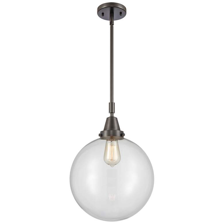 Image 1 Caden Beacon 12" Wide Bronze Stem Hung Mini Pendant w/ Clear Shade