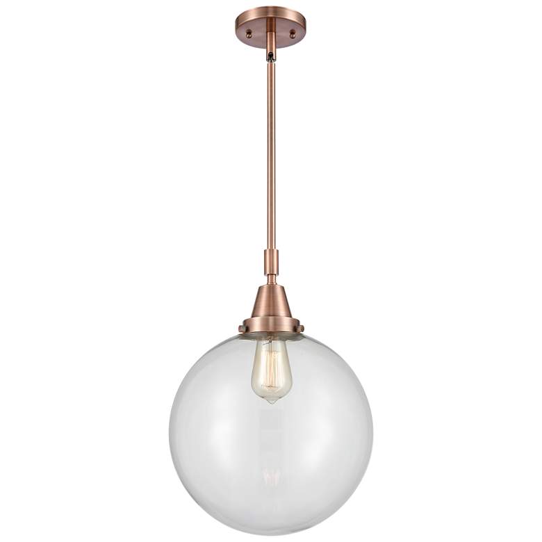 Image 1 Caden Beacon 12" Wide Copper Stem Hung Mini Pendant w/ Clear Shade