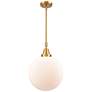 Caden Beacon 12" Wide Gold Stem Hung Mini Pendant w/ Matte White Shade