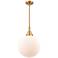 Caden Beacon 12" Wide Gold Stem Hung Mini Pendant w/ Matte White Shade